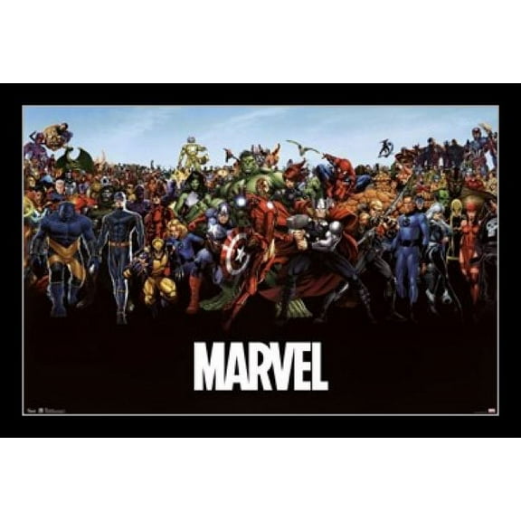Marvel - The Lineup Laminated & Framed Poster Print (36 x 24)