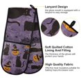 thumbnail image 2 of Yayeee Double Oven Mitt Kitchen Heat Resistant Baking 35" x7" Quilted Glove, Purple Halloween Black Cat, 2 of 6