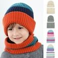 thumbnail image 1 of Kids Hat Scarf Set Toddler Winter Knit Beanies Neck Warmer Gaiter 3 set, 1 of 8