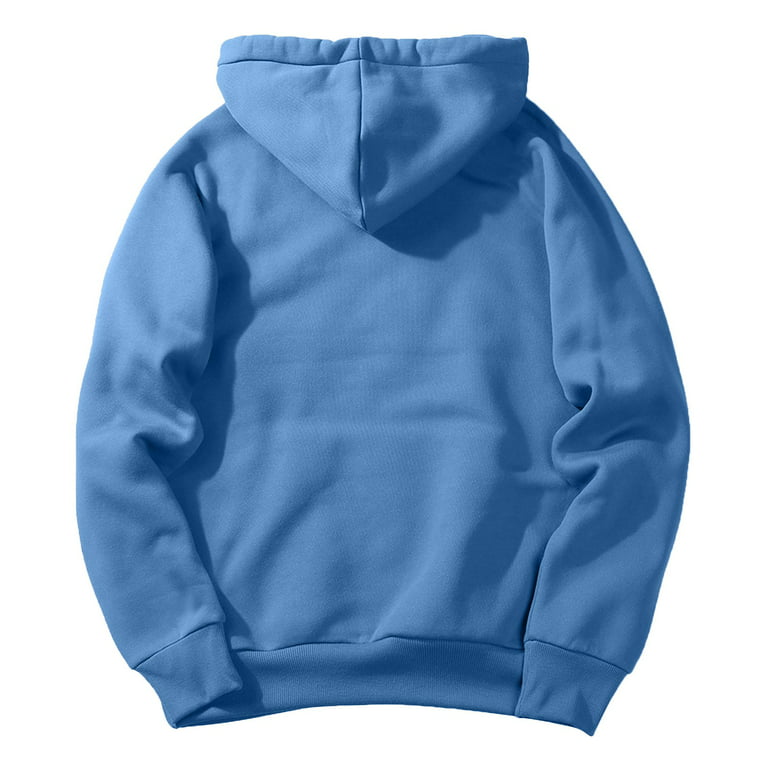 Ehtmsak Plus Size Hoodie for Men Solid Drawstring Men's Big and Tall Hooded Sweatshirts Long Sleeve Light Winter Coat for Men Drawstring Wind Breaker