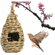 Hand Woven Hummingbird House, Hummingbird Houses Nest, Small Hanging Bird & Chickadee House for Finch & Canary in Outdoor,9 x 4 Inches