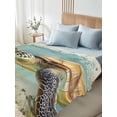 thumbnail image 4 of Ocean Turtle California King Size Flat Sheet, Wrinkleproof & Fadeproof Cooling Flat Bed Sheet Only, Coastal Coral Illustration Retro Painting Breathable Soft Bedding Top Sheets 108 x 98 Inches, 4 of 8