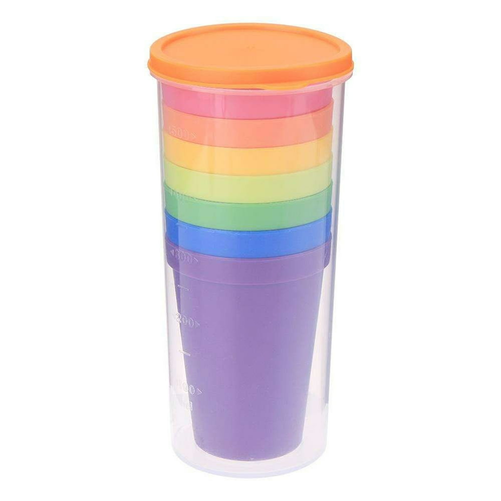 LisenraIn 7Pcs Mug Plastic Cups Water Bottle Reusable Picnic Travel ...