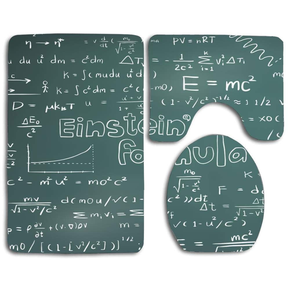 Erehome Doodle Style Arrangement Science Formulas On A Chalkboard Hand Drawn 3 Piece Bathroom Rugs Set Bath Rug Contour Mat And Toilet Lid Cover Walmart Canada