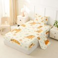 thumbnail image 2 of Homewish Golden Retriever Animal Twin Sheets,Dog Paws Bone Bedding,Yellow,3-Piece,1 Fitted Sheet and 1 Pillowcase, 2 of 6