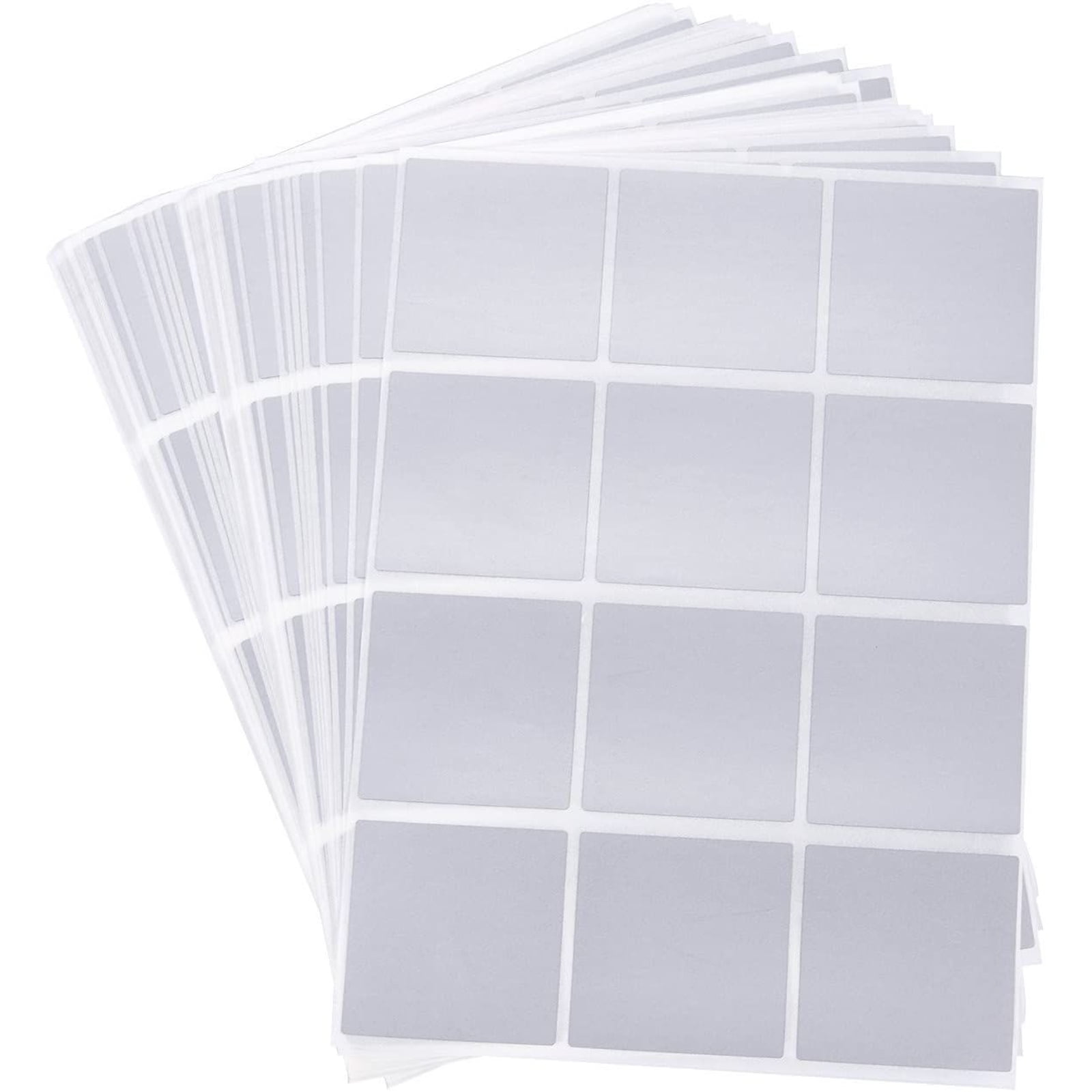 516 Pack Silver Scratch Off Stickers Square Labels, DIY Peel and Stick for Games, Fundraisers, Promotions, 2 x 2 in