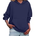 thumbnail image 2 of Women's Cozy Oversized Sweatshirt Hoodie Long Sleeve Loose Fit Pullover for Seasonal Layering Navy XXXXXL, 2 of 7