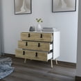 thumbnail image 2 of Newboti Furniture Kimball 3-drawer Dresser, Modern Chic Storage with Wooden Legs 48170, 2 of 7