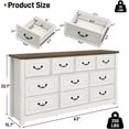 thumbnail image 5 of ChVans Farmhouse 10 Drawers Dresser for Bedroom, 63'' Wide Wood Rustic Chest of Drawers with Natural Texture, Vintage Design, Large Storage Dressers Organizer for Living Room, Hallway, 5 of 8