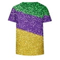 thumbnail image 4 of successthop Mardi Gras T Shirts for Women Stripe Casual Oversized Crewneck Shirt Short Sleeve Outfits Plus Size Top M, 4 of 6