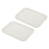 Uxcell 9x7" Fast Food Tray, 2 Pack PP Plastic Reusable Multi-Purpose Non-Slip Serving Tray White
