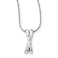 thumbnail image 1 of SS White Ice .03ct. Diamond Crossover Necklace 18 Inch, 1 of 3