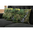 thumbnail image 5 of Ambesonne East Throw Pillow Cover 4 Pack, Trees Foliage Rock Garden, 24", Green White, 5 of 5