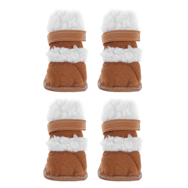 GOOHOCHY 2 pares de zapatos antideslizantes para mascotas Botas cálidas para perros Botas protectoras para patas al aire libre para cachorros