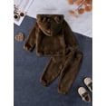 thumbnail image 2 of SILVERCELL 1-5T Toddler Boys Girls Fleece Pants Hoodie Tops Set Kids Baby Winter Warm Bear Hooded Sweatshirt Sweatpants 2Pcs Tracksuit Outfits Set, 2 of 7