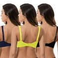 thumbnail image 2 of Curve Muse Plus Size Minimizer Unlined Wirefree Bra with Lace Embroidery-3Pack-NAVY,Yellow,BLACK-36DD, 2 of 12