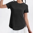 thumbnail image 6 of Dwellite Womens Workout Tops Short Sleeve Shirts Casual Trendy Crew Neck Basic T Shirt for Hiking Running Black M, 6 of 9