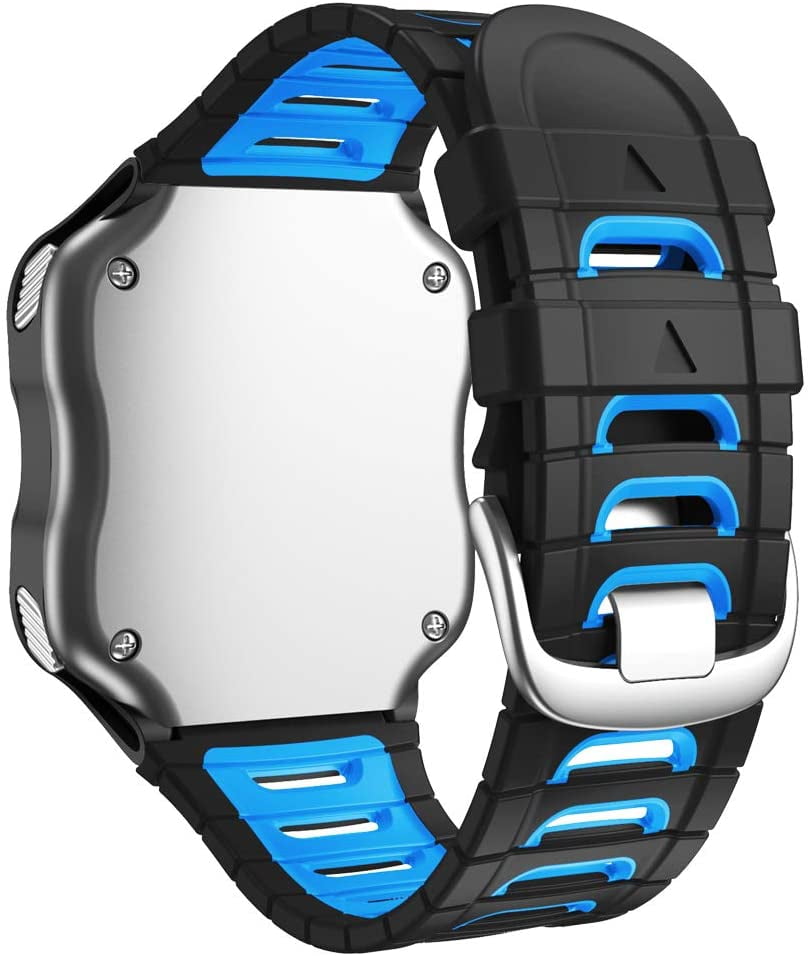 CRKMGS-Compatible with Garmin Forerunner 920XT Bands Soft Sport Watch Band Replacement for Forerunner 920XT Smartwatch, Black/Blue