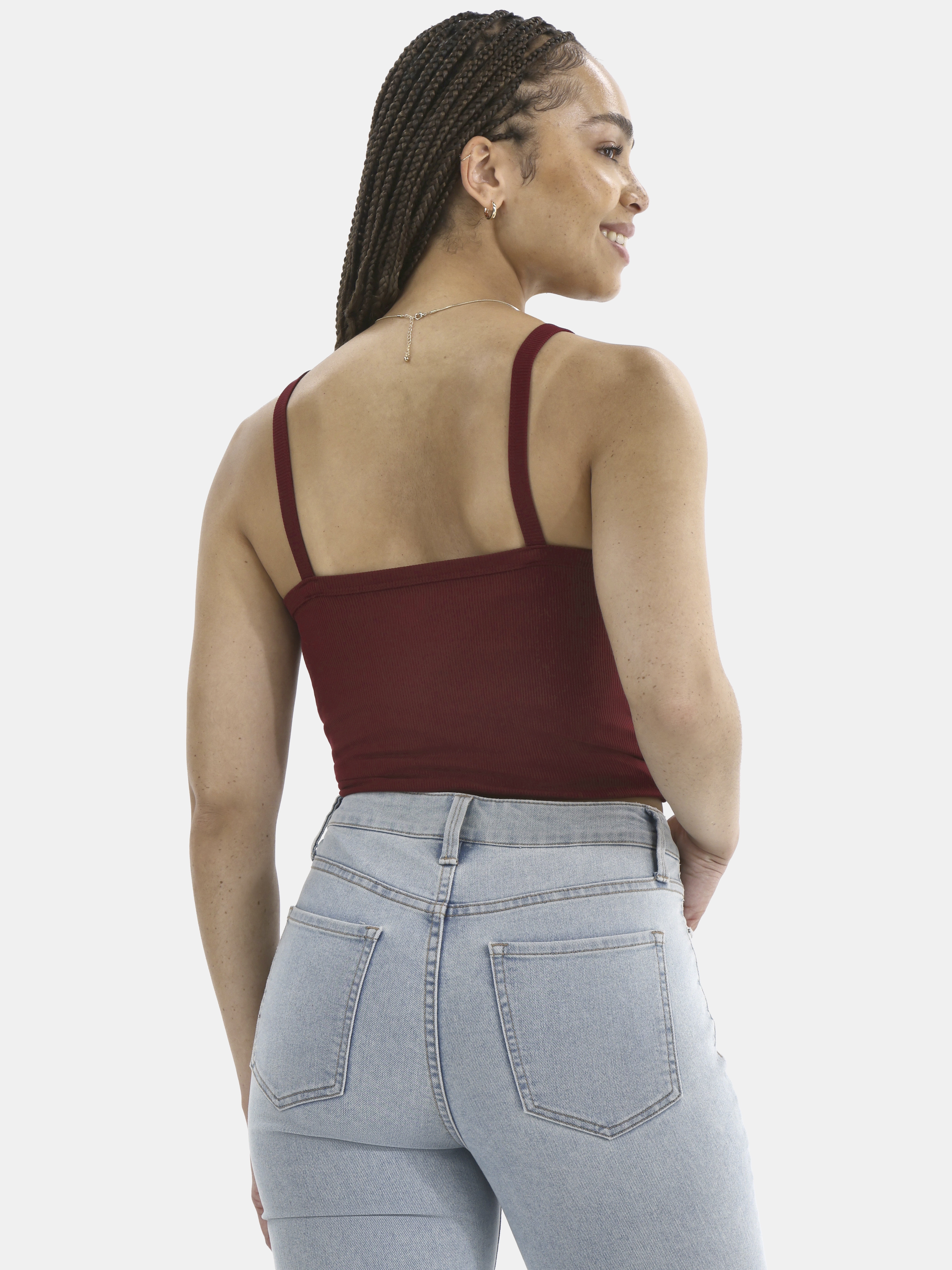 No Boundaries Ribbed Cami Top, Women's XXS-XXL