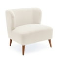 thumbnail image 3 of Boucle Chair In Milky White, Comfortable Wrap Around Back, Modern Chic , Solid Wood & Plywood, Pocket Coil Seat, 8" Round Legs White Accent Armchair, Covered, Comfort Design, Suits Most Frame, Seat, 3 of 3