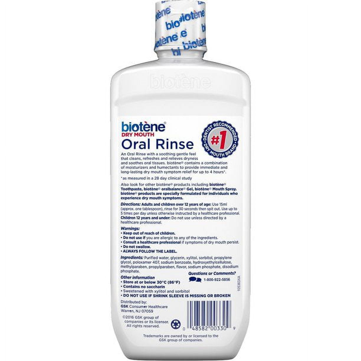 2 Pack Biotene Dry Mouth Oral Rinse for Dry Mouth Symptoms 33.8 FL OZ Each