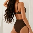 thumbnail image 4 of MGDXOX Women's 2 Piece Bikini Sets Seashell Ring Swimsuit High Waisted Cutout Beach Summer Swim Bathing Suits Coffee XL, 4 of 7