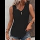 thumbnail image 5 of Camiseta Sin Mangas para Mujer, Conjuntos de Verano, Camisetas con Cuello en V, Camisetas Modernas con Ojales, Ropa Básica Sin Mangas para Vacaciones en la Playa Negro 4XL, 5 of 7