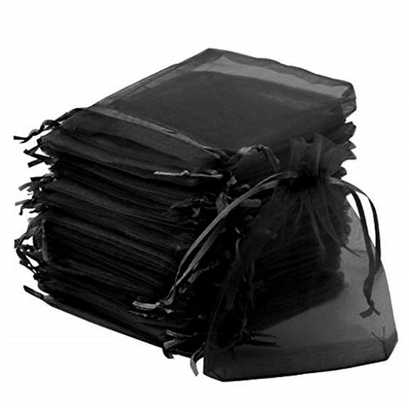 100PCS Organza Bags Small Mesh Bags drawstring, Jewelry Gift Bags, Packaging Bags for Party, Festival, Bathroom Soaps, Makeup Organza Bags 4x6 inches (10x15cm)