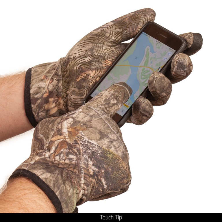 Huntworth Men's Jackal Waterproof Hunting Gloves – Mossy Oak DNA Camo, Size M/L