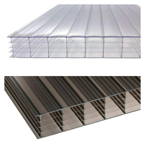 Pack of 2 Panels '' x 24'' x 3/8'' (10 mm) Polycarbonate Twin Wall Bronze Sheets/Cold-Flexible, Strong Impact and Shatterproof - All-Weather Outdoor Garden and Greenhouse Covering/