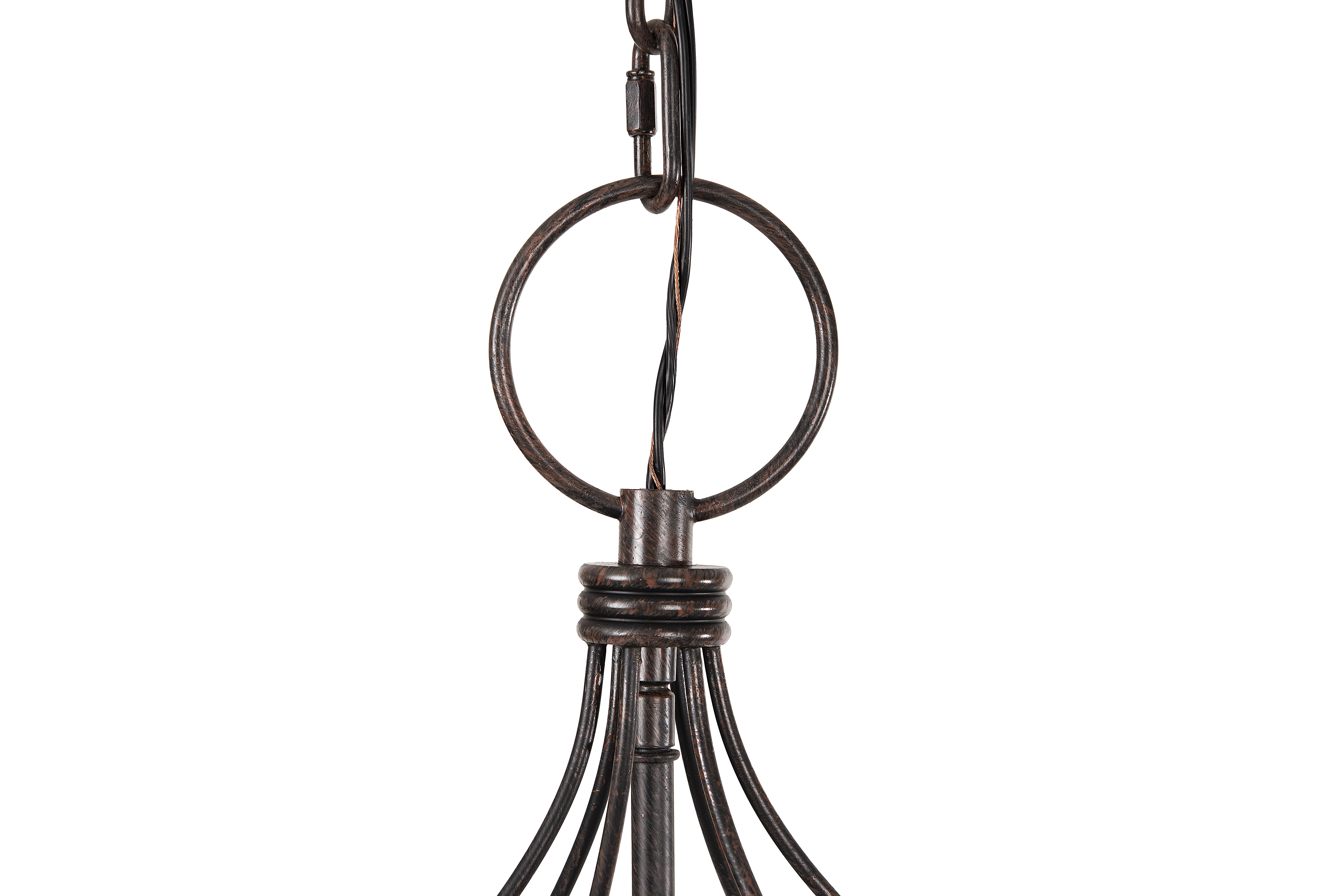 Creative Co-Op Bronze Metal Chandelier with Circlet Designs & 12 Lights