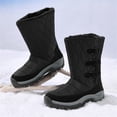 thumbnail image 4 of YOURDIARY Womens Snow Boots Outdoor Waterproof Winter Hiking Boots Faux Fur Lining Hook & Loop Closure, 4 of 8
