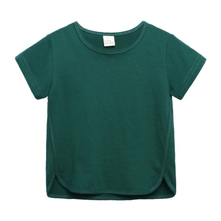 

Toddler Fashion Print Top Tee Toddler Kids Baby Boys Girls Solid Short Sleeve Crewneck Irregular T Shirts Tops Tee Clothes For Children