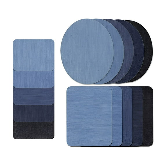 VANIDO Denim Patch Iron on Jean Patches No-Sew Assorted Cotton Jeans Repair