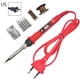 thumbnail image 4 of Digital Pantalla Soldadura de hierro Kit Temperatura ajustable 80W Soldadura Conjunto de calentadores manual de electrónica Reparación de herramientas con 5 consejos Enchufe rojo de Estados Unidos Eigraketly TO001082-02, 4 of 6