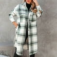 thumbnail image 6 of Herrnalise Womens Flannel Shacket Jacket Casual Plaid Wool Blend Button Down Long Sleeve Shirt Fall Clothes Outfits 2024 Green,M, 6 of 9
