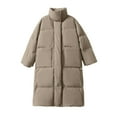 thumbnail image 4 of iHPH7 Long Puffer Coat Women Long Puffer Jacket Womens Warm Jackets for Women Winter Jackets for Women Casual Outerwear Warm Coats for Women Hooded Jacket Women Khaki XXL, 4 of 4
