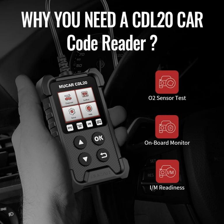 MUCAR CDL20 OBD2 Scanner EOBD Car Code Reader Check Engine Auto