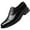 Black, variant on YUEHUA Men's Pointed Toe Wedding Shoes Business Dress Leather Men Tuxedo Comfortable Rubber Soft Sole Wingtip On