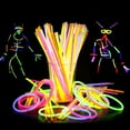 thumbnail image 2 of comerut 100Pcs Glow Stick Bulk Glow In The Dark Disposable Necklace Bracelet Glowstick Light Up Glowing Toy Halloween Party Favors Supplies, 2 of 7