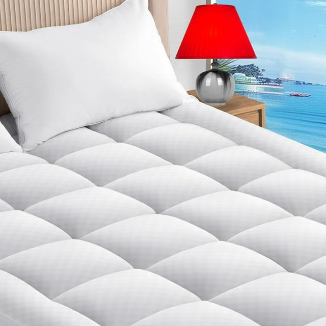 Extra Thick GSM Mattress Topper Queen with Breathable Plush Cover
