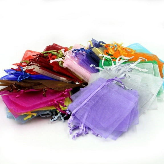 INTBUYING 100pcs Multi-Color Candy Bags Organza Gift Bags 4”x5”
