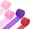 Pink, Red, Peach Pink, Deep Purple, variant on Crepe Paper Roll, 4 Rolls 328ft Streamers, [for Party Streamer Decorations] - (1.8 Inch x 82 ft/Roll) / Black, White