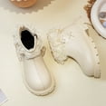 thumbnail image 5 of Eltusu Girls Ankle Boots, Slip on No Slip Warm Solid Color Winter Booties Shoes Beige Size 13(Little Kids), 5 of 6