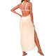 thumbnail image 5 of Lucakuins Mujeres Bikini Cover-ups Verano Color sólido Suelto Sin espalda Slit Halterneck Traje de baño para la playa Traje de baño Lucakuins  moda, 5 of 6