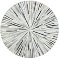 thumbnail image 4 of Bashian H112-GY-6 RND-H19 Santa Fe Collection Geometric Contemporary Leather Hand Stitched Round Area Rug, Grey - 6 ft., 4 of 6