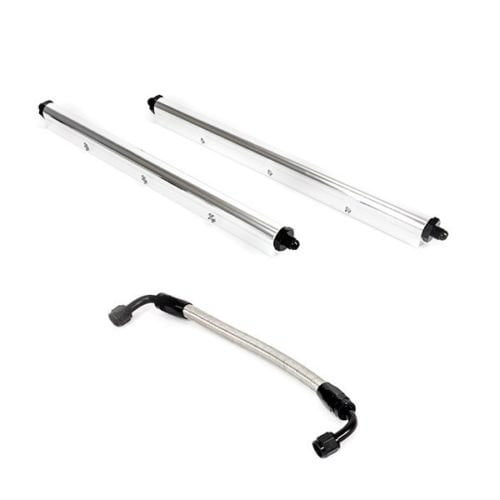SILVER Aluminum Fuel Rail W Middle Pipe LS LS1 LS3 LS6 LSX Engine W Hardware Inc