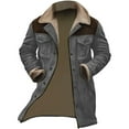 thumbnail image 4 of ZTKWD Mens Western Cowboy Jacket Long Trench Coats Vintage Jacket Zip Up Plush Collar Cowboy Peacoat Retro Tops, 4 of 4