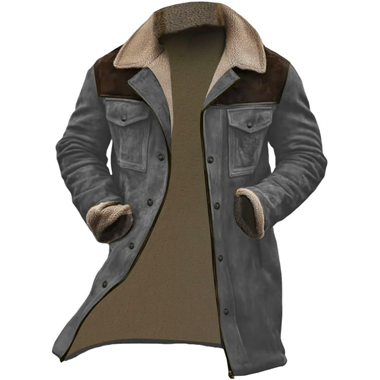 Men's Vintage Suede Jacket Leather Jackets Plush Reversed