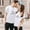 White, variant on Graphic Tees for Women T-Shirts Stylish Round Neck Tee for Everyday Comfort and Subtle Printed Style White M